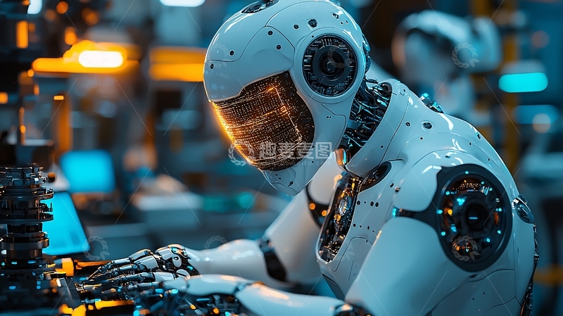 高清大图下载【趣麦麦图】工作中的机器人