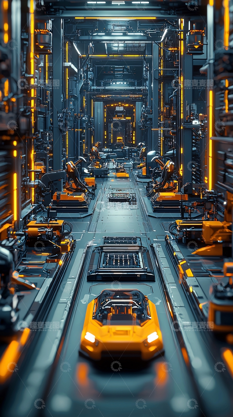 高清大图下载【趣麦麦图】未来工厂的传送带