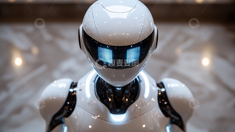 高清大图下载【趣麦麦图】白色机器人特写