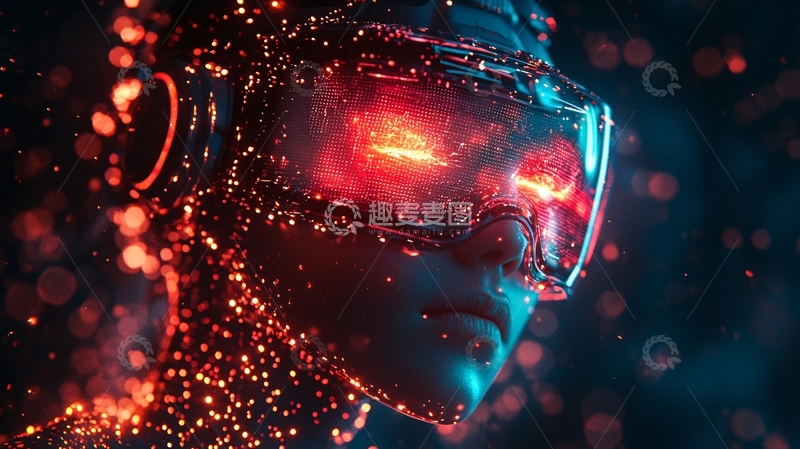 高清大图下载【趣麦麦图】未来科技感人像特写