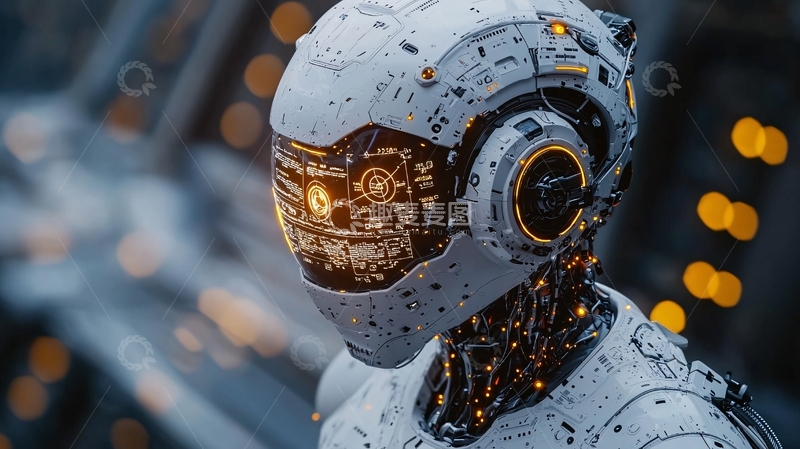 高清大图下载【趣麦麦图】未来感机器人头部特写