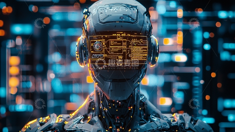 高清大图下载【趣麦麦图】未来科技感机器人