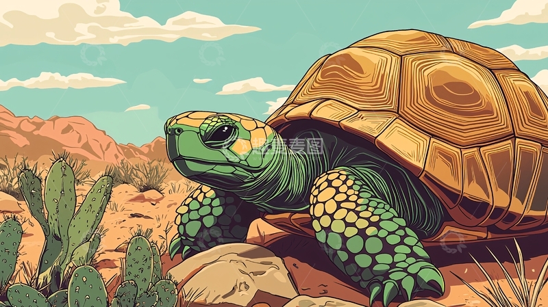 高清大图下载【趣麦麦图】沙漠陆龟