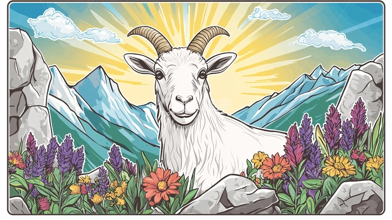 高清大图下载【趣麦麦图】山羊