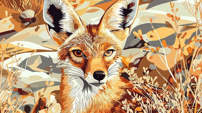 高清大图下载【趣麦麦图】草原上的狐狸