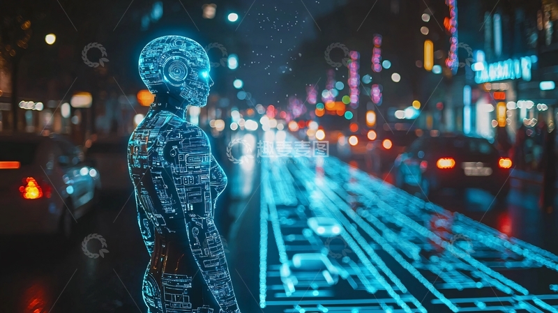 高清大图下载【趣麦麦图】未来科技感女性机器人