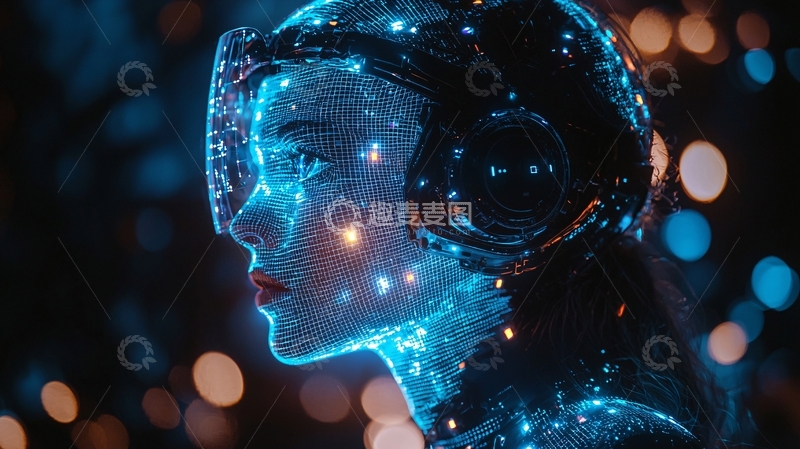 高清大图下载【趣麦麦图】未来科技感女性肖像