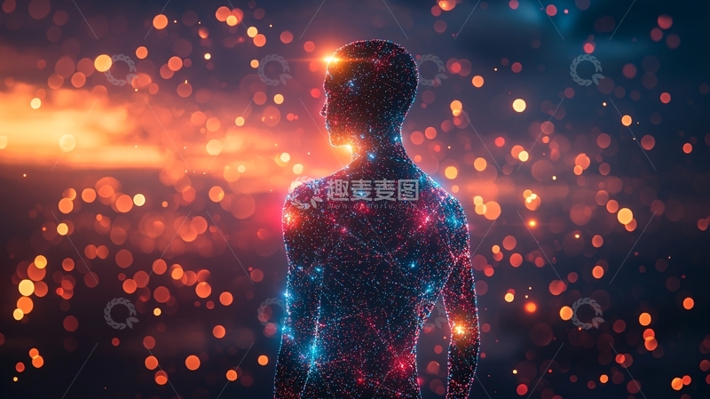 高清大图下载【趣麦麦图】未来科技感人像背影