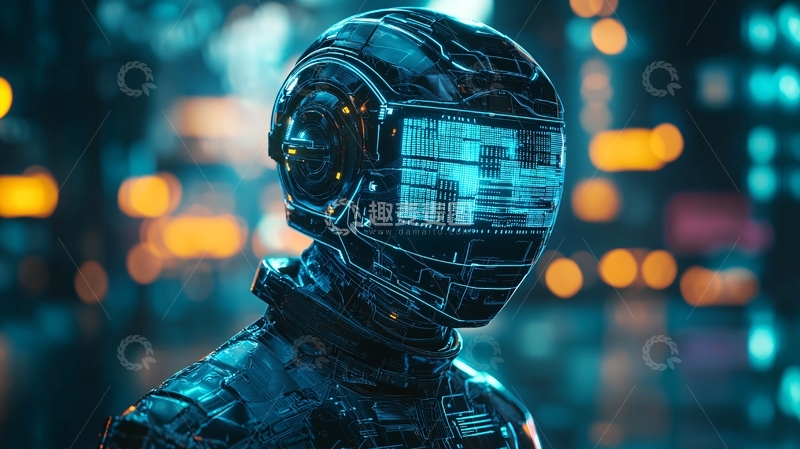 高清大图下载【趣麦麦图】未来科技感头盔男子