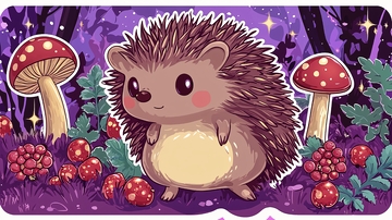 可爱刺猬蘑菇森林