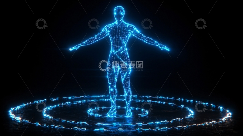 高清大图下载【趣麦麦图】科技感人体轮廓