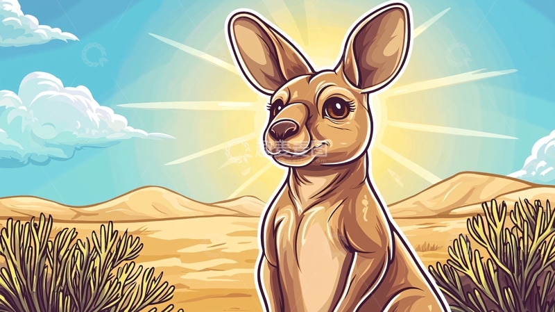 高清大图下载【趣麦麦图】卡通袋鼠