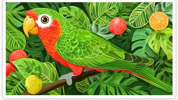 绿鹦鹉热带丛林水果