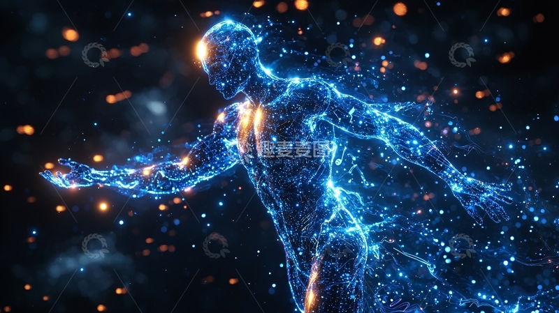 高清大图下载【趣麦麦图】蓝色能量人像