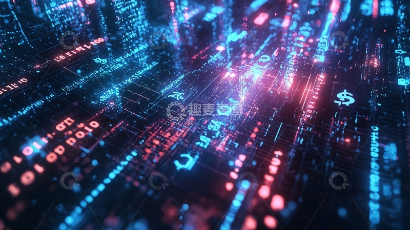 高清大图下载【趣麦麦图】科技感电路板数字流