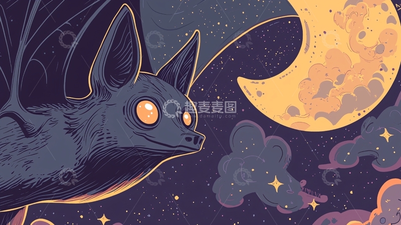 高清大图下载【趣麦麦图】卡通蝙蝠