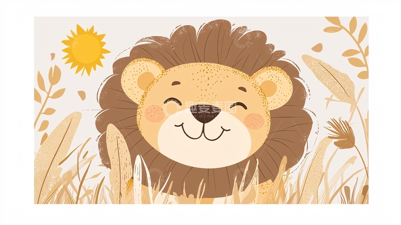 高清大图下载【趣麦麦图】卡通小狮子