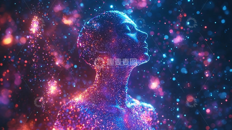 高清大图下载【趣麦麦图】星空下的人体轮廓