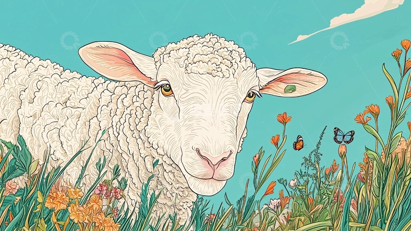 高清大图下载【趣麦麦图】小白羊