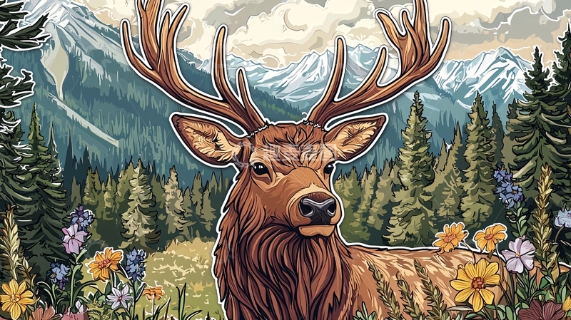 高清大图下载【趣麦麦图】雄鹿