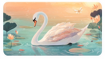 日落时分优雅天鹅