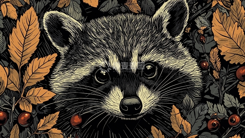 高清大图下载【趣麦麦图】浣熊8