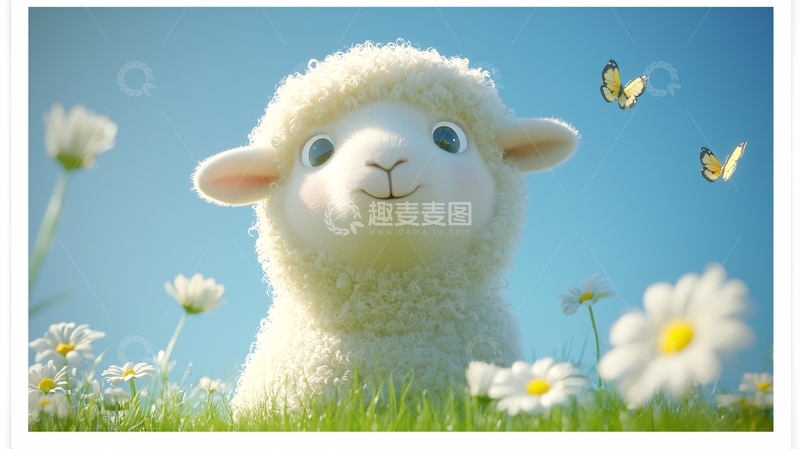 高清大图下载【趣麦麦图】可爱卡通小绵羊