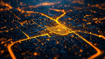 城市夜景鸟瞰图