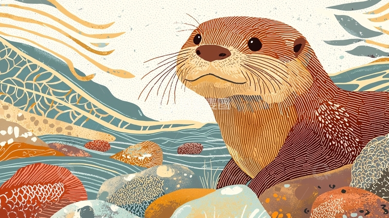 高清大图下载【趣麦麦图】可爱水獭近景图