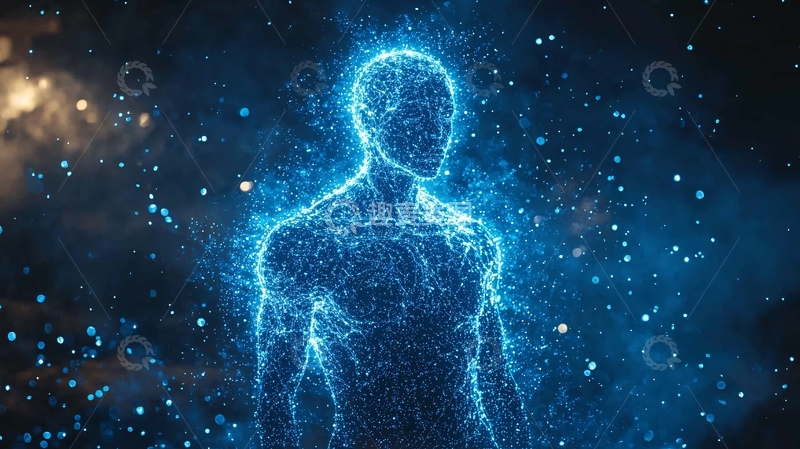 高清大图下载【趣麦麦图】蓝色能量人像