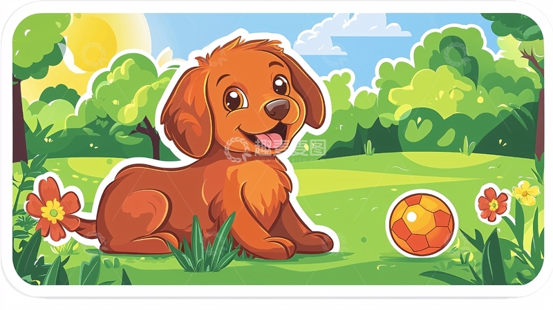 高清大图下载【趣麦麦图】卡通小狗