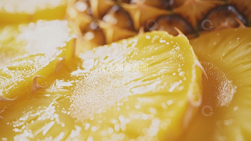 高清大图下载【趣麦麦图】新鲜菠萝切片特写