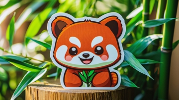 可爱小熊猫贴纸