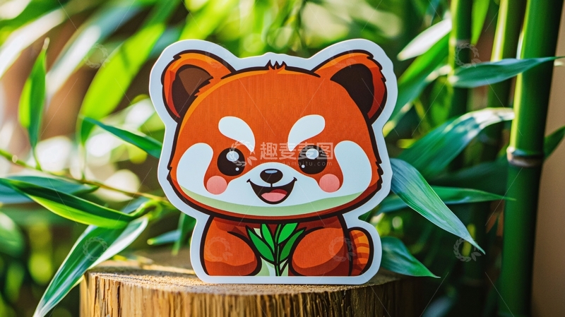 高清大图下载【趣麦麦图】可爱小熊猫贴纸