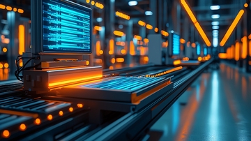 未来科技感设备流水线