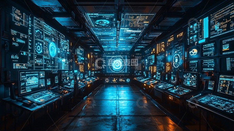 高清大图下载【趣麦麦图】未来科技控制中心