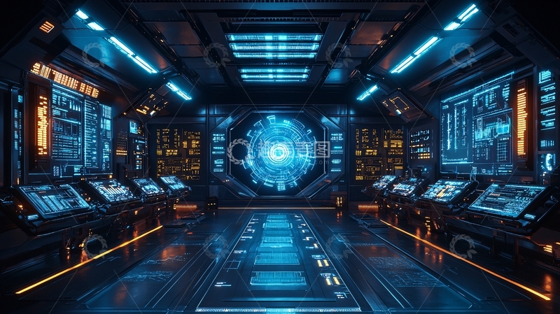 高清大图下载【趣麦麦图】未来科技感控制室