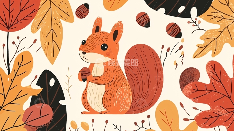 高清大图下载【趣麦麦图】秋天松鼠