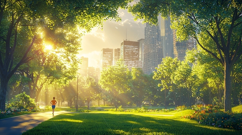 高清大图下载【趣麦麦图】城市公园的阳光草地