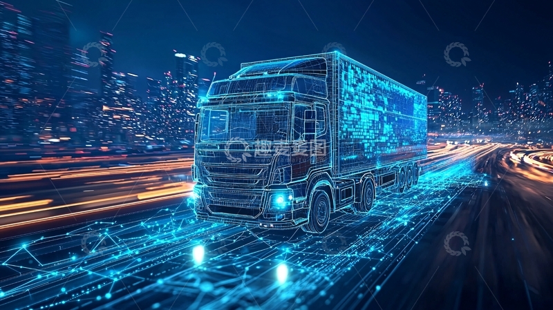 高清大图下载【趣麦麦图】-未来科技感货运卡车