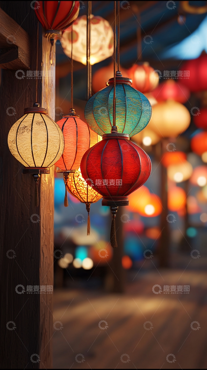 高清大图下载【趣麦麦图】彩色灯笼