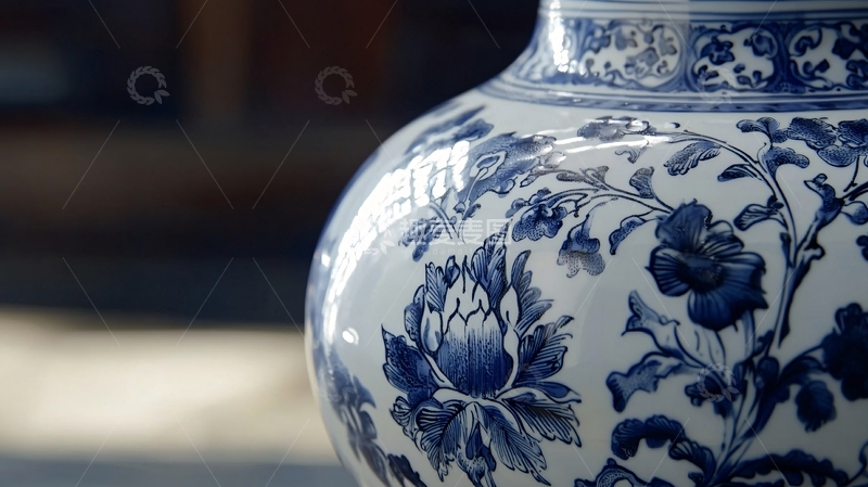 高清大图下载【趣麦麦图】青花瓷花瓶