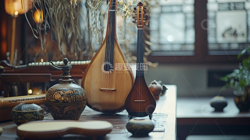 高清大图下载【趣麦麦图】古琴