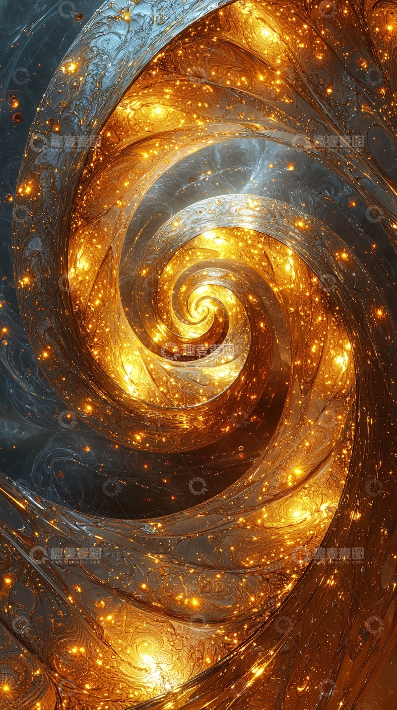 高清大图下载【趣麦麦图】金色光芒的漩涡背景