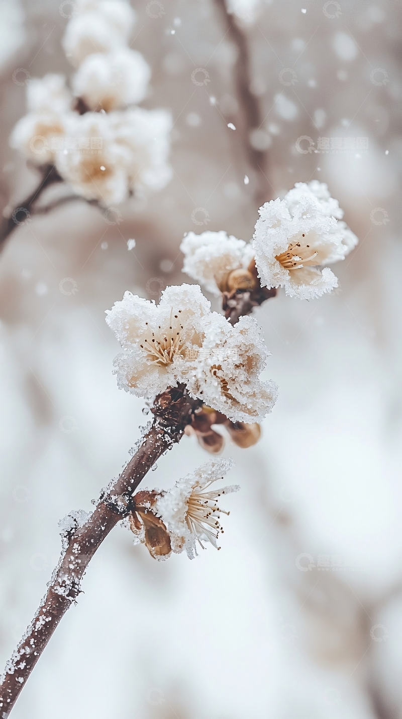 高清大图下载【趣麦麦图】雪中梅花