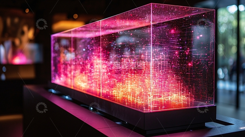 高清大图下载【趣麦麦图】透明箱子中的绚丽光点