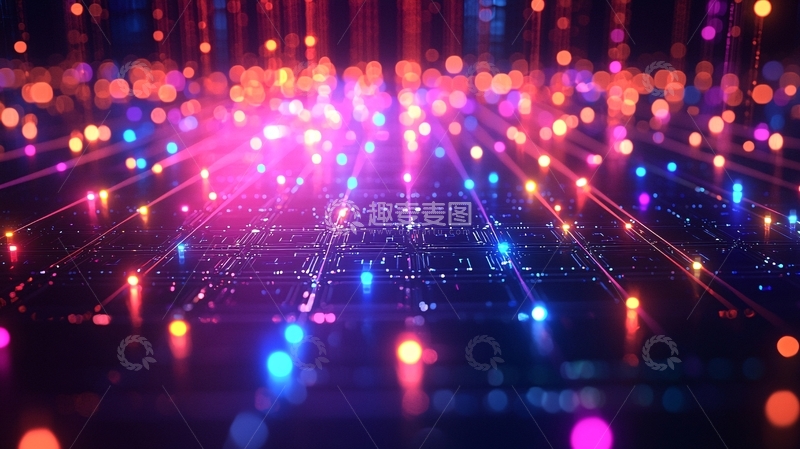 高清大图下载【趣麦麦图】科技感光线交织的背景