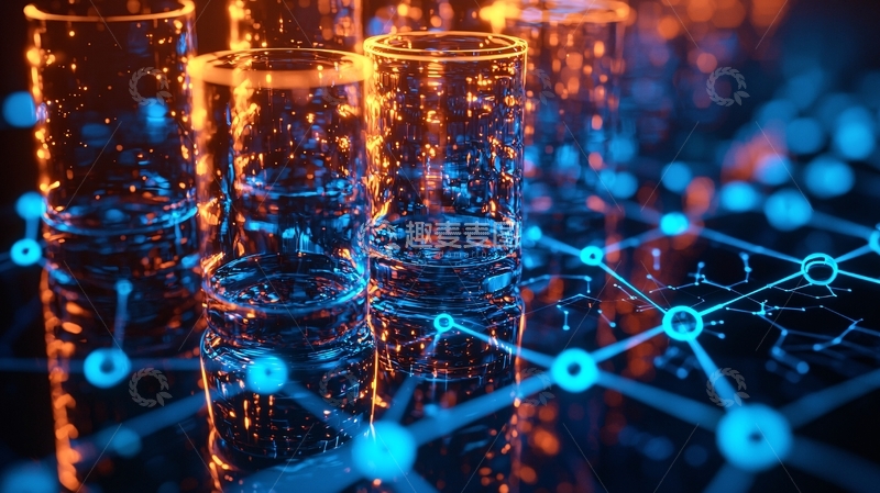 高清大图下载【趣麦麦图】试管中的化学分子结构