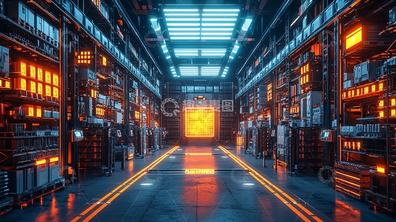 高清大图下载【趣麦麦图】未来科技仓库内部场景