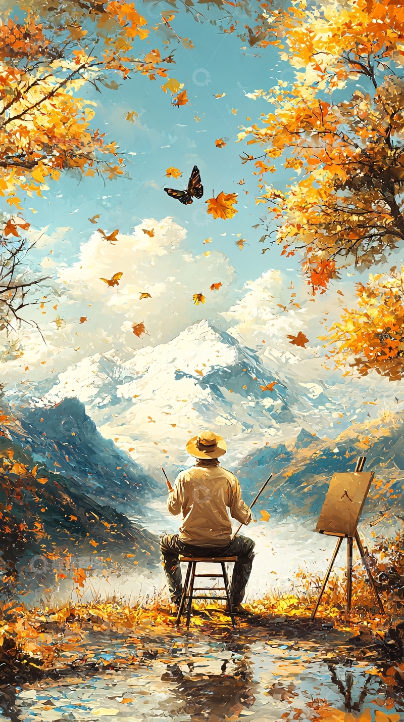 高清大图下载【趣麦麦图】秋景写生
